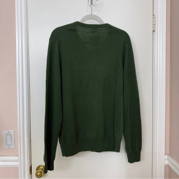 Uniqlo Men's 100% Cashmere V-Neck Sweater Dark Green L